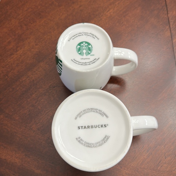 2 Starbucks Coffee Mugs Curved Siren Logo - Picture 5 of 7